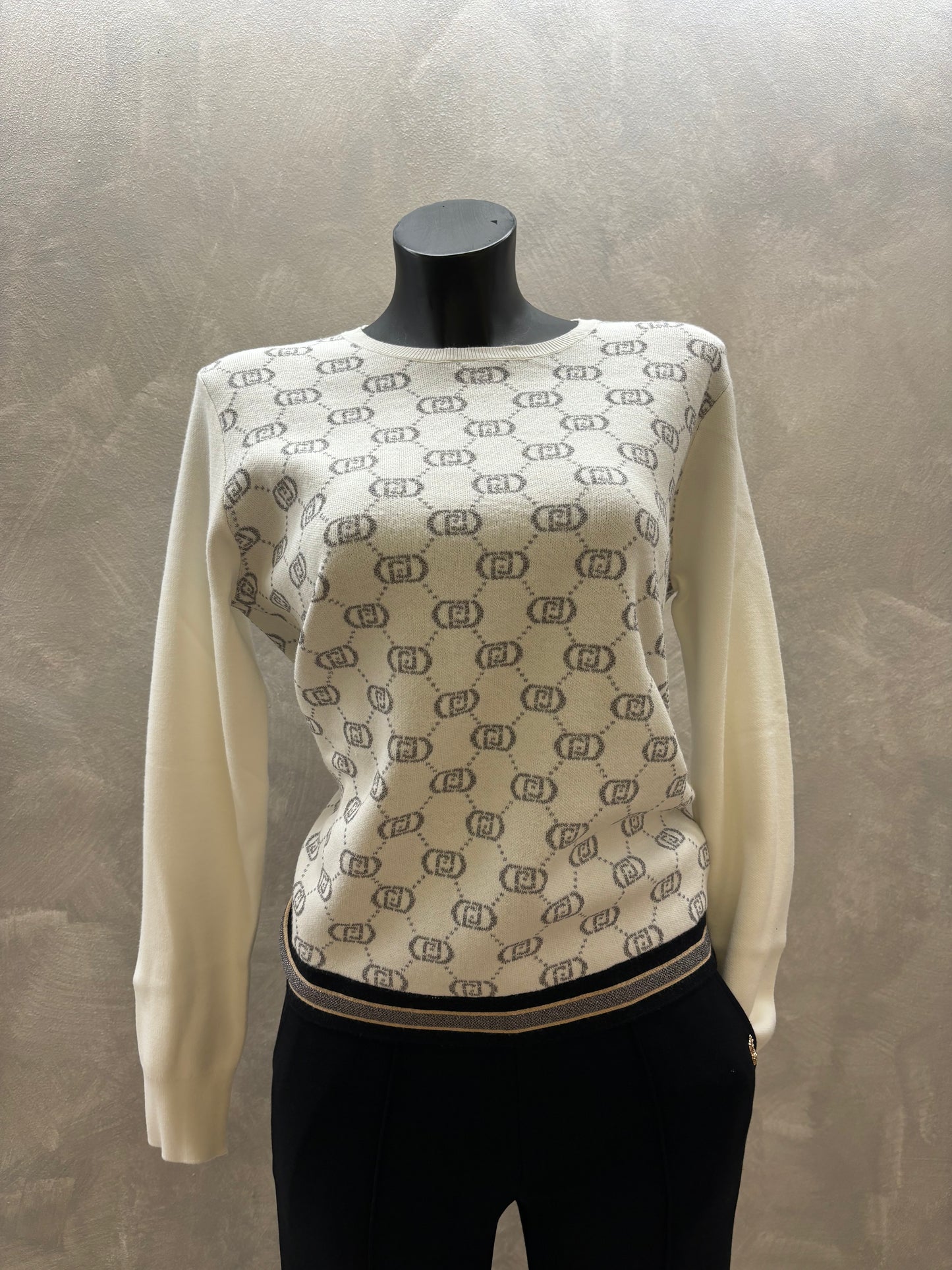 Maglione Girocollo Liujo white sugar