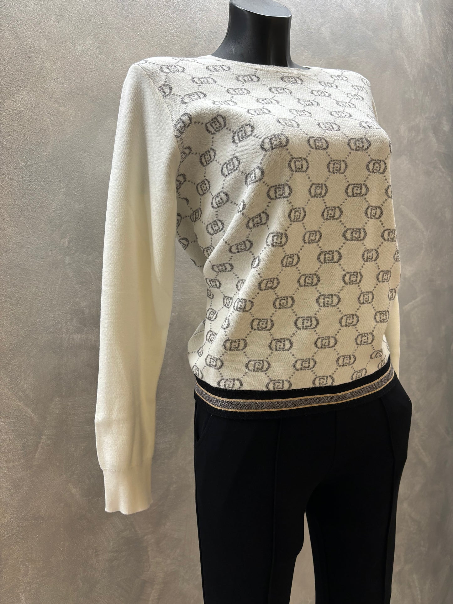 Maglione Girocollo Liujo white sugar
