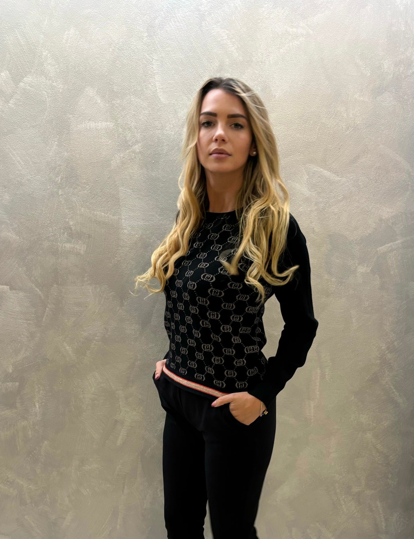 Maglione Girocollo Liujo Black rose