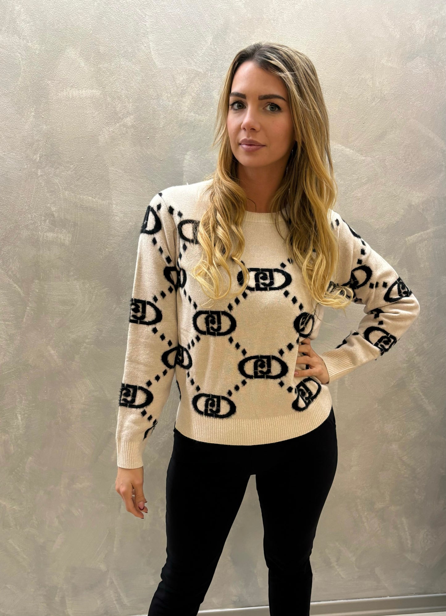 Maglione cortina Rosa Liujo