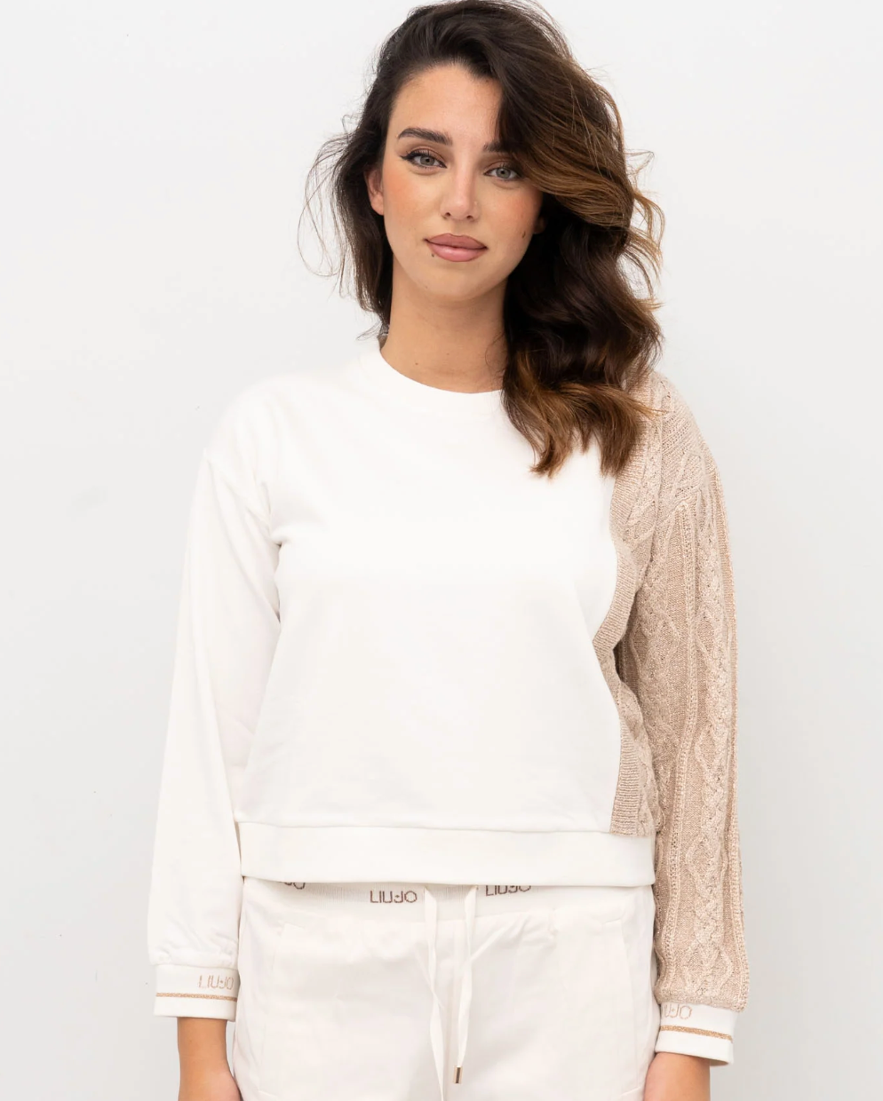 Felpa con manica maglione Liujo
