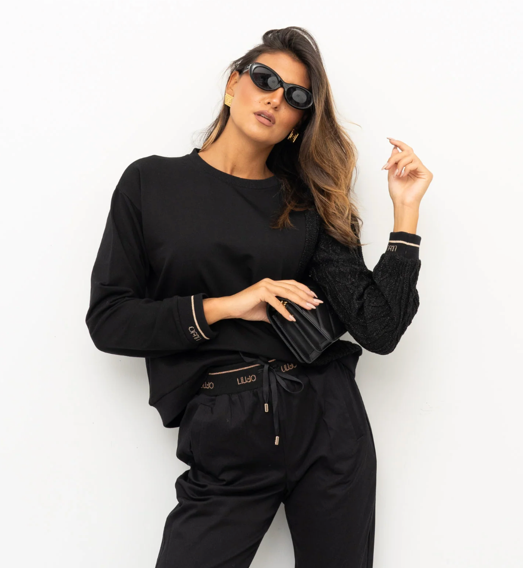 Felpa con manica maglione Liujo