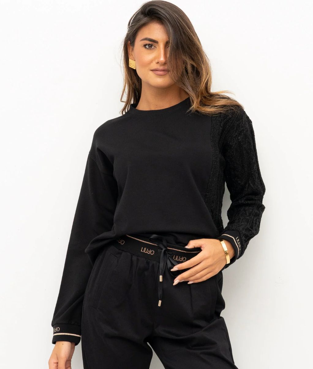 Felpa con manica maglione Liujo
