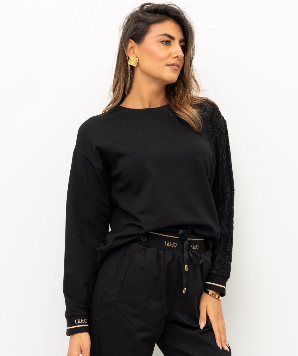 Felpa con manica maglione Liujo