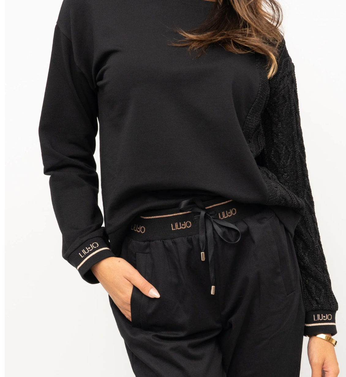 Felpa con manica maglione Liujo