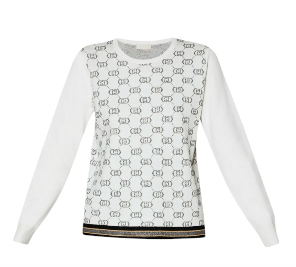 Maglione Girocollo Liujo white sugar