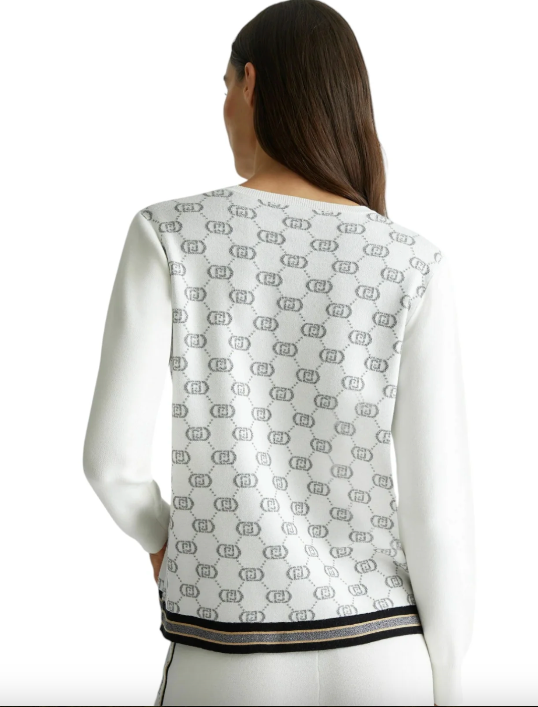 Maglione Girocollo Liujo white sugar