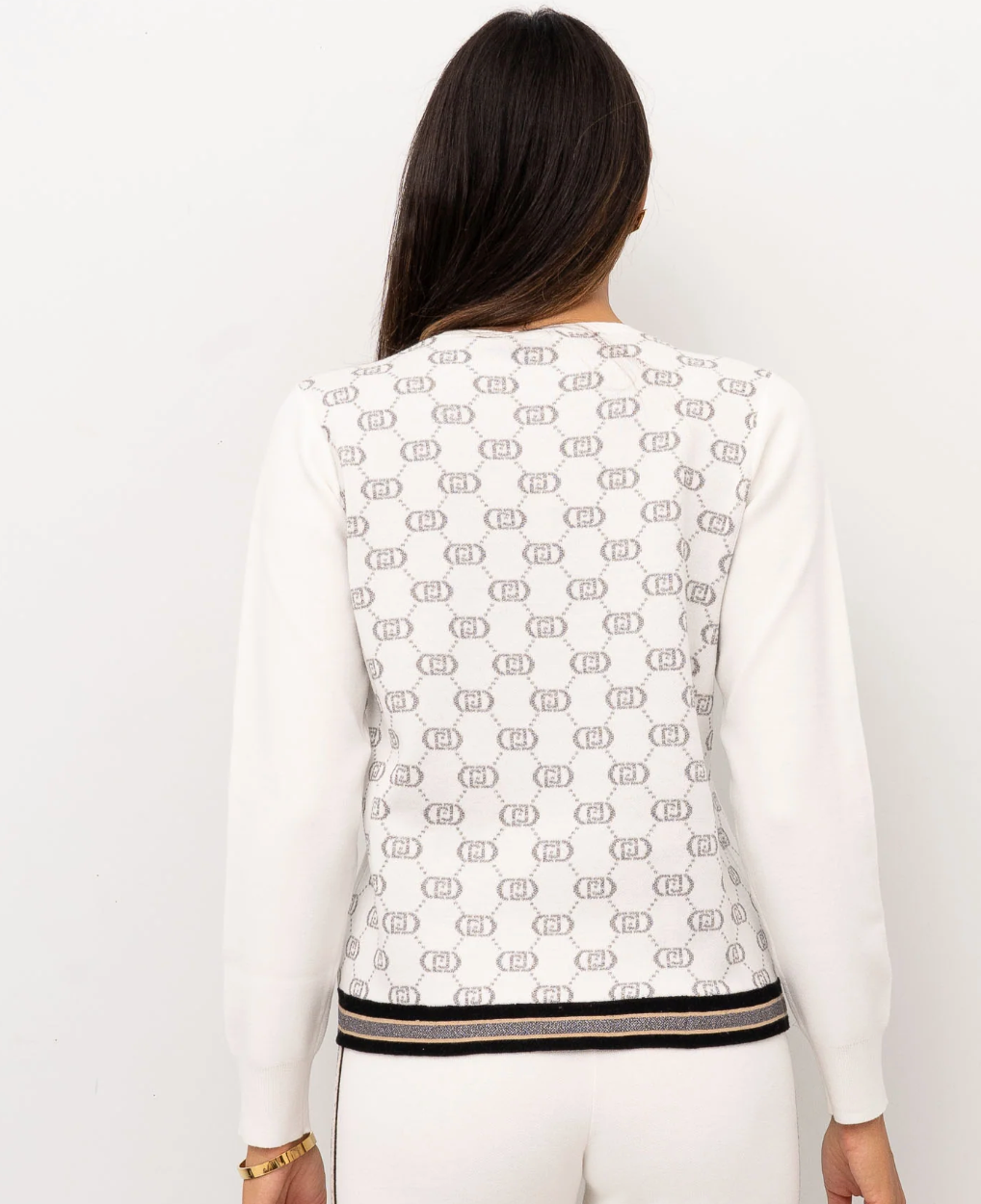 Maglione Girocollo Liujo white sugar