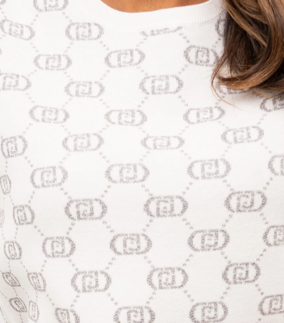 Maglione Girocollo Liujo white sugar
